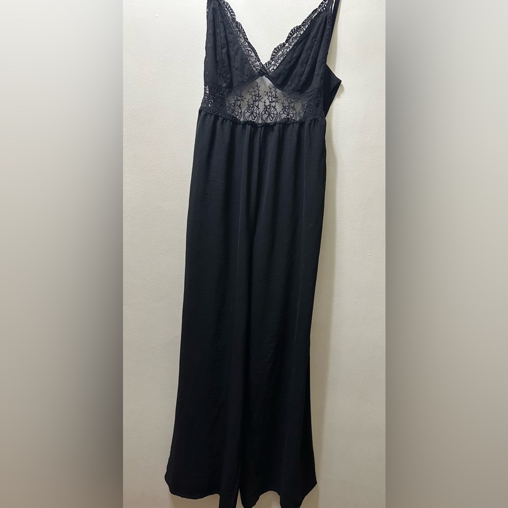 Black Jumpsuit with Lace Detail